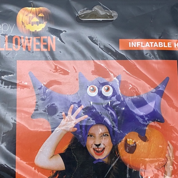 HALLOWEEN CHILD SPIDER and BAT INFLATABLE HATS SET - Picture 4 of 7
